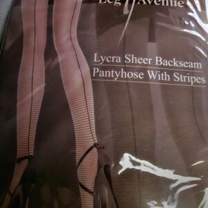 Price REDUCED!! Leg Avenue Lycra Sheer Backseam Pantyhose With Stripes